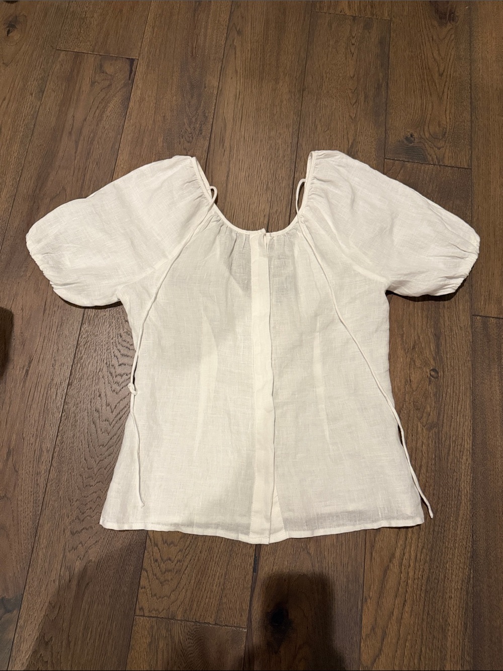 J. Crew White V Back Linen Top Blouse, Size 0, NWT - Picture 4 of 4